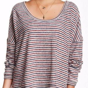 Free People Striped Scoopneck Dolman Sweater